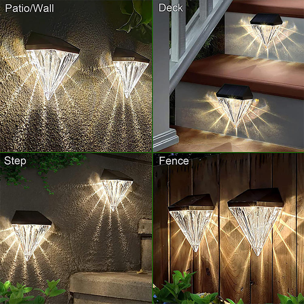 Balcony diamond solar wall light