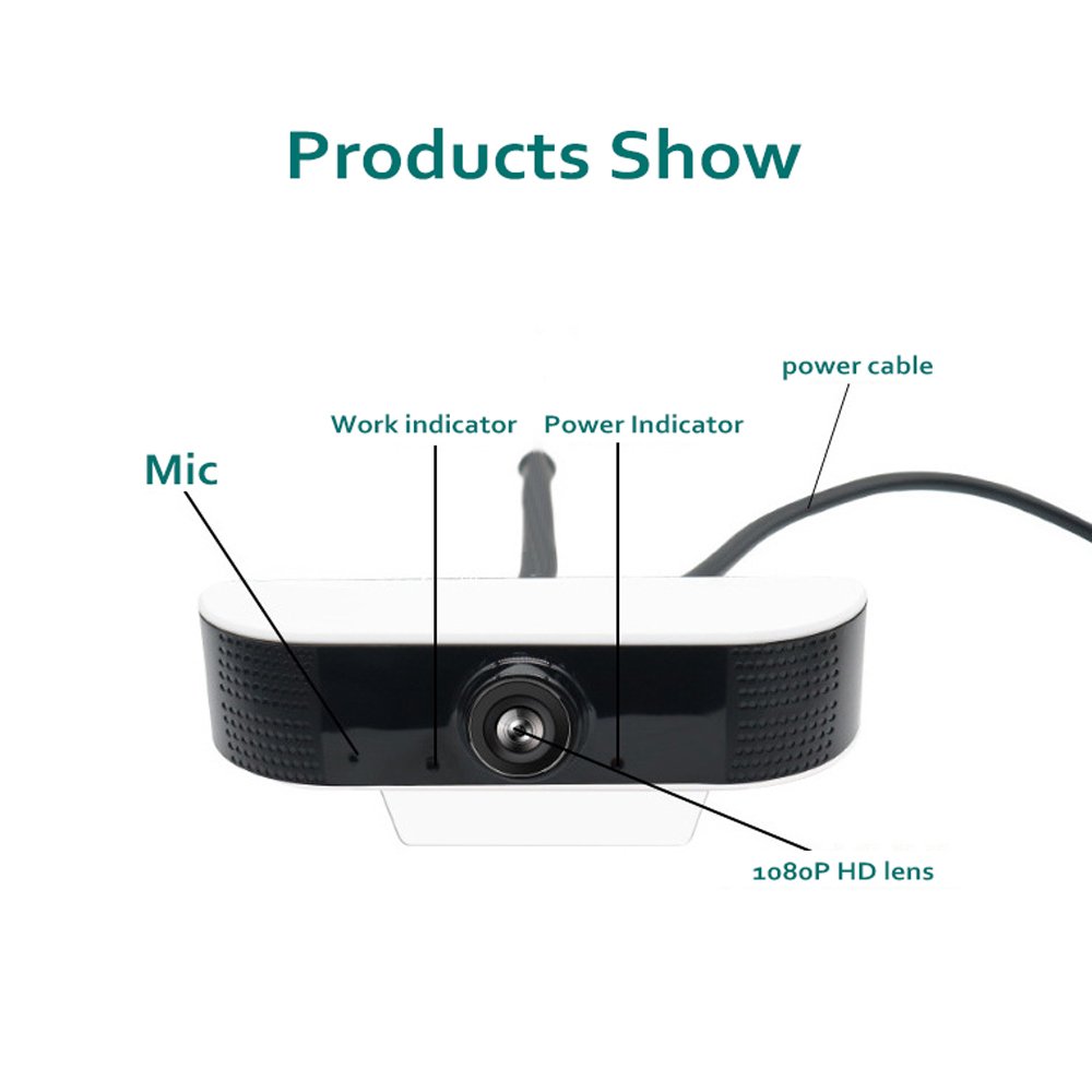 Professional 1080P HD Webcam USB Computer Camera with Mic Driver-free Video CMOS Webcamera for Online Teaching Live Broadcast