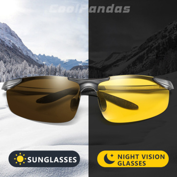 Top Intelligent Photochromic Polarized Sunglasses Men Women Driving Day Night Vision Glasses Goggles Yellow Glasses gafas de sol