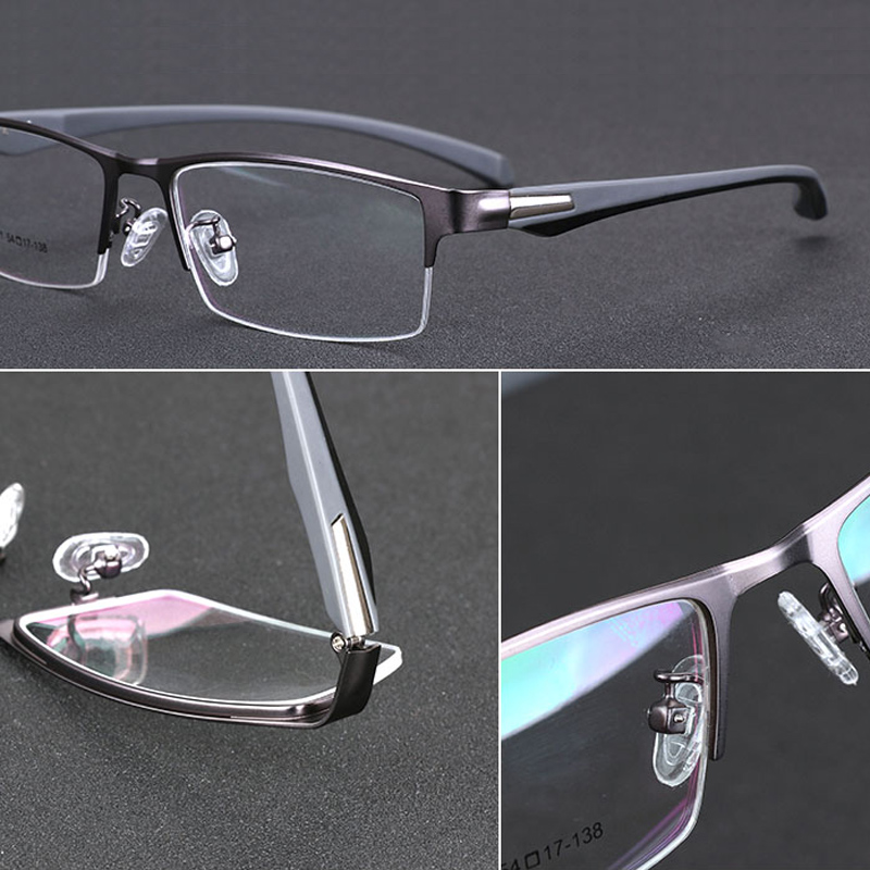 Sun Photochromic Myopia Eyeglasses Men Finished Chameleon Lens Prescription Glasses Half Metal Frame -0.5 -0.75 -1.0 -2 To -6