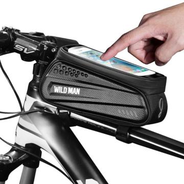 WILD MAN Bike Bag Waterproof MTB Bicycle Phone Bags Touch Screen Bike Top Tube Pouch Cycling Accessories