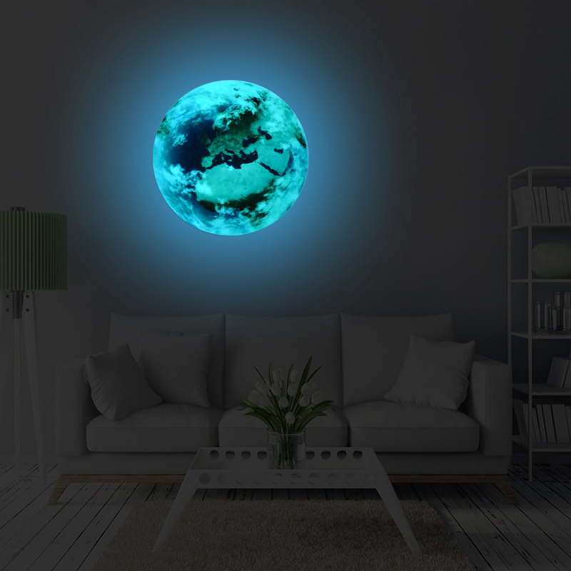 Luminous Earth Moon Wall Stickers For Kids Rooms Bedroom Decoration Wall Sticker Home Decor Living Room Glow In The Dark Stars