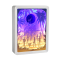 Rectangle Plastic Frame Paper Cut Light Box DIY Full Sets Blank Paper Shadow Box Frame With Mix Led Decor Frame