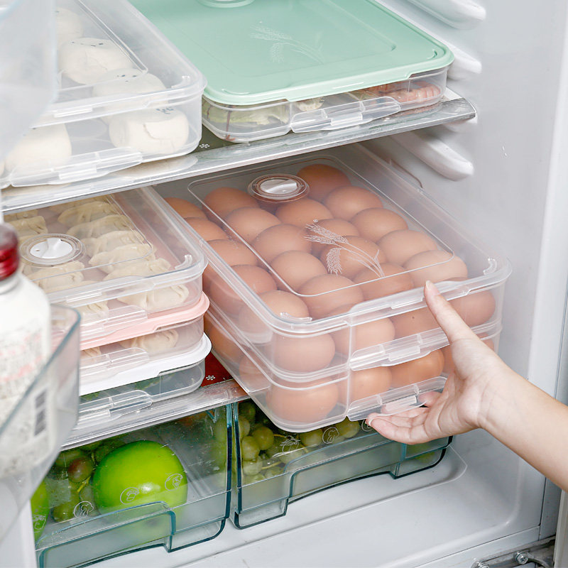 Food Storage Box Dumpling Storage Box Refrigerator Crisper Organizer Kitchen Accessories Sealed Box Vegetable Holder Microwave