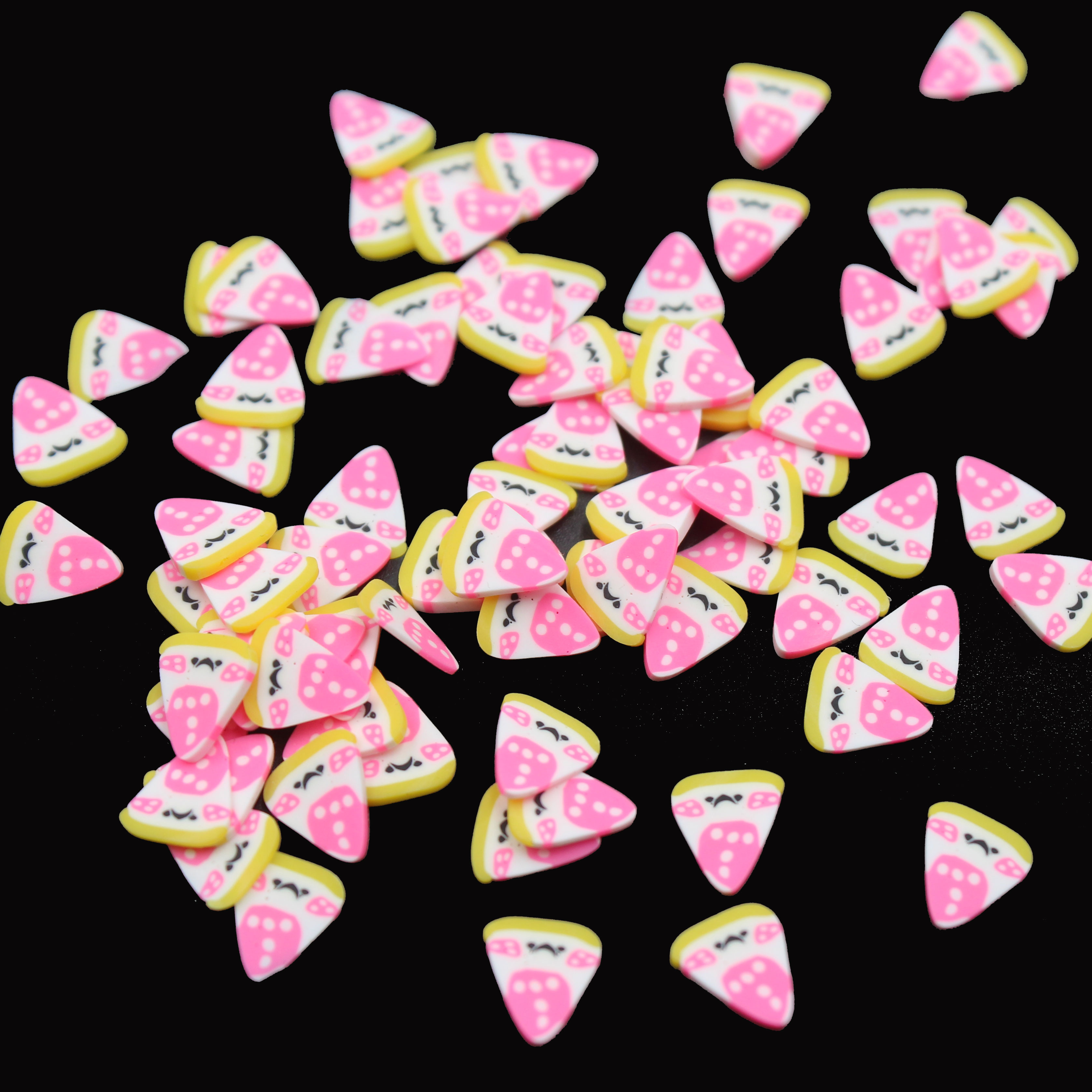 50g/lot Polymer Hot Soft Clay Strawberry Cake Slices Sprinkles for Crafts Making, DIY Filler Accessories