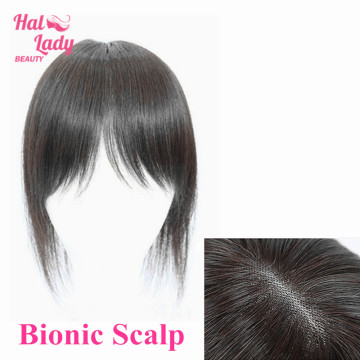 Halo Lady Clip In Human Hair Bangs Indian Straight Hair Pieces Invisible Fringe Hair Non-remy Toppers Toupees Cover White Hair