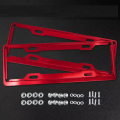 2pcs Universal Aluminum License Plate Frame Tag Cover Holder For Auto Truck-red black silver Car Accessories