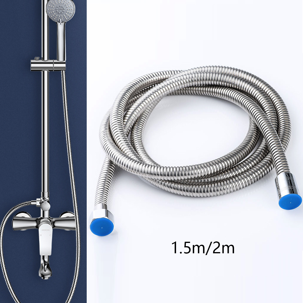 1.5m/2m Plumbing Hoses Stainless Steel Flexible Shower Water Head Hose Handheld Pipe Home Bathroom Accessories