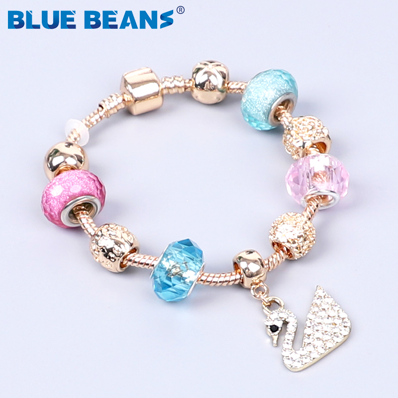 2020 Bracelets For Women Beads Bracelet Jewelry Charms Gold Bracelet Girls String Crystal Bracelet Stainless Steel Boho Punk