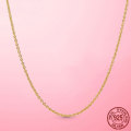 HOT Sale 925 Sterling Silver Classic Cable Chain Necklace Rose Gold Color Necklace Chain Sterling Silver Jewelry Gift Making