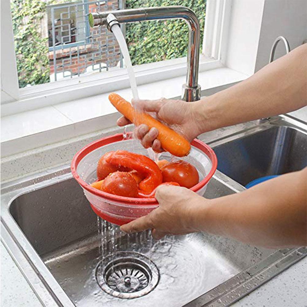 Collapsible Microwave Cover Lid Folding Silicone Microwave Plate Cover Colander Strainer for Fruit Vegetables 10.5 inch