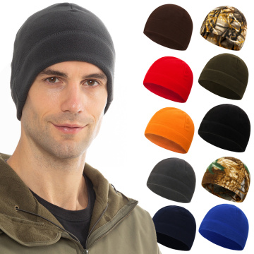 Fashion Faux Fleece Beanie Hat For Women Men Winter Warm Outdoor Camouflage Solid Color Windproof Military Tactical Skull Cap