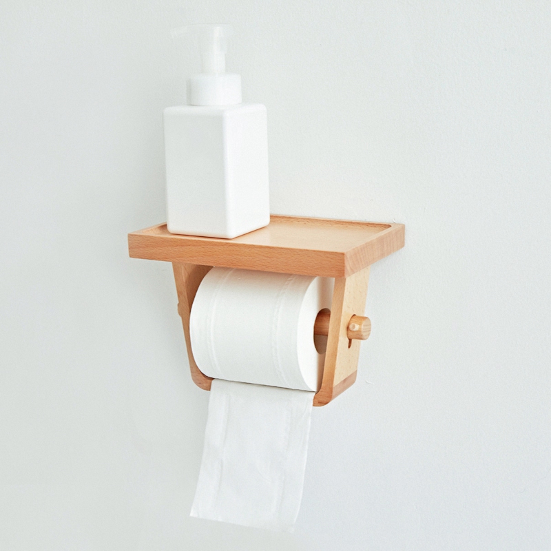 Bathroom Toilet Paper Holder Household Toilet Tissue Box Paper Tube Wooden Simple Toilet Roll Holder