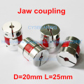 1pc D20 L25 1/4" 4mm 5mm 6mm 6.35mm 7mm 8mm 10mm Flexible jaw spider coupler stepper motor shaft coupling