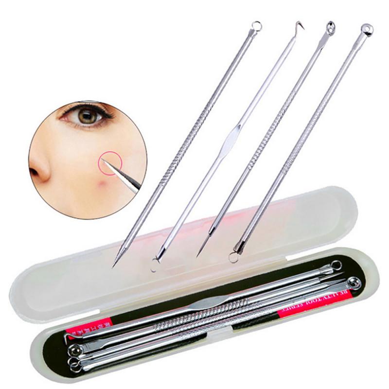 4PCS/set Acne Blackhead Removal Needles Black Dots Cleaner Black Head Pore Cleaner Deep Cleansing Tool Face Skin Care Tool