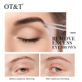 OT&T Eyelash Tweezers for Eyelashes Extensions Sliver Stainless Steel Eyebrow Hair Removal Tweezer Flat Tip Facial Makeup Tools