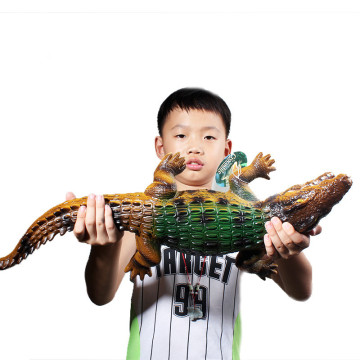 1pcs Wild animal jumbo crocodile Model figures toys Soft rubber Simulation Cold-blooded animal Decorate collection toys For Kids