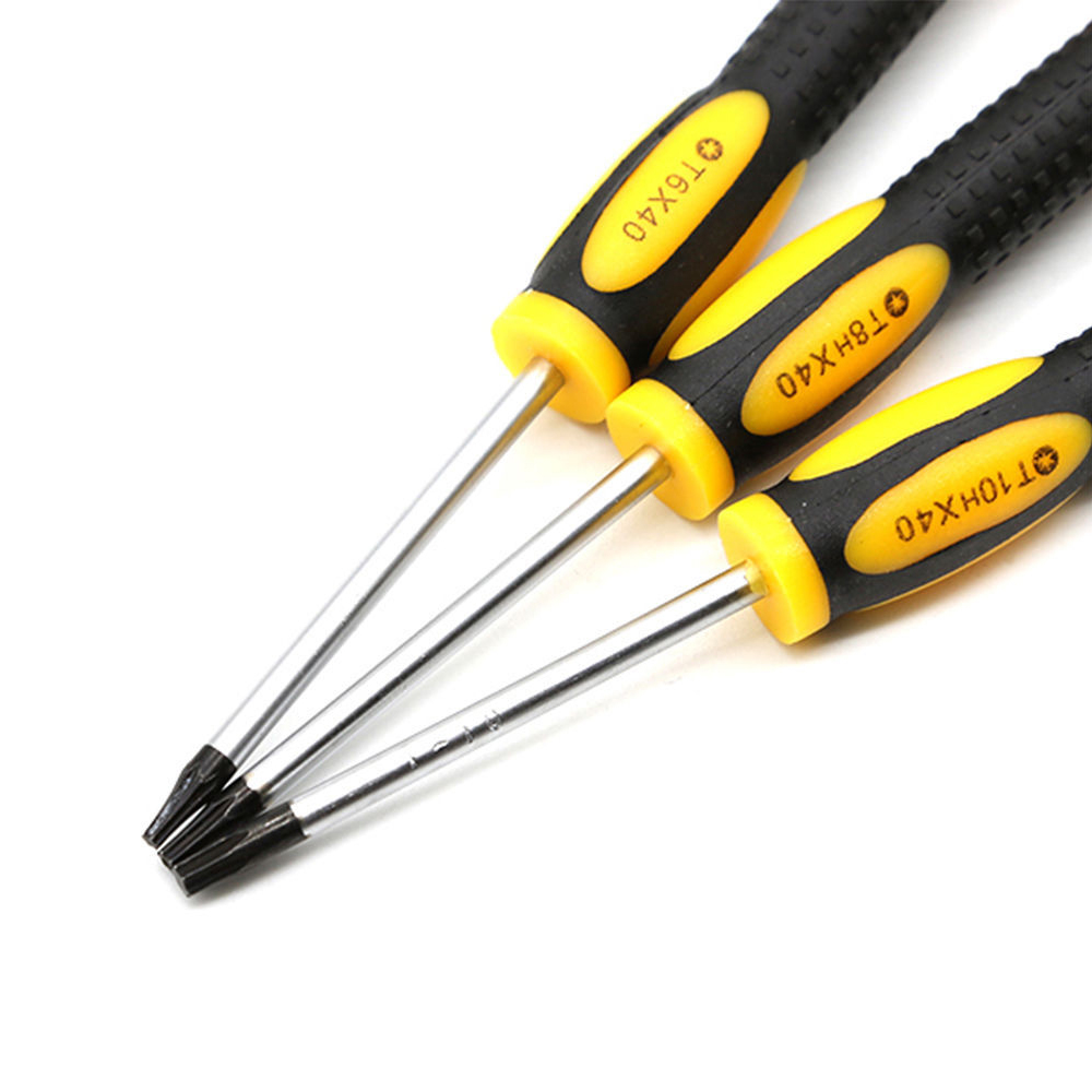 PDR CR-V 45mm Rubber Handle 140mm Screwdrivers 0.8 Pentalobe 1.5 Phillips T3 T4 T5 T6 T7H T8H T10H Torx Screwdriver 9pcs /Set