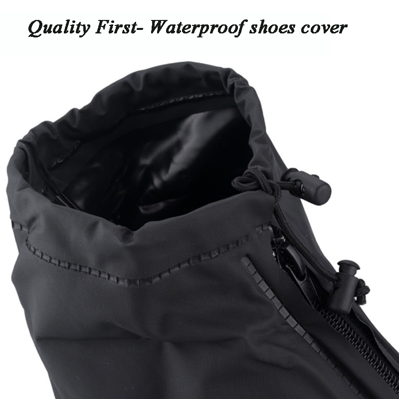Waterproof Rain Shoes Cover Bike Outdoor Zipper Reusable Overshoes Anti-Slip Boots Gear Shoes Covers