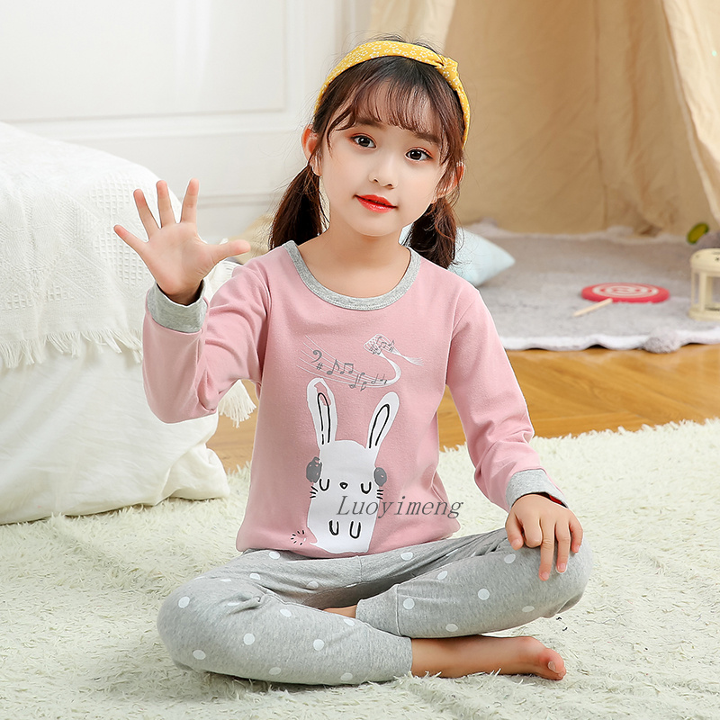 Baby Kids Pajamas Sets Cotton Boys Sleepwear Suit Girls Children Pajamas Long Sleeve Tops+Pants 2pcs Autumn Cartoon Nightwear