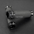 1Pair Black CNC Aluminum 1" Handlebar Hand Grips For Harley Touring Sportster Dyna Softail VRSC