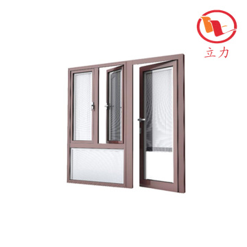 Modern Brown Aluminum Window-Door Combination
