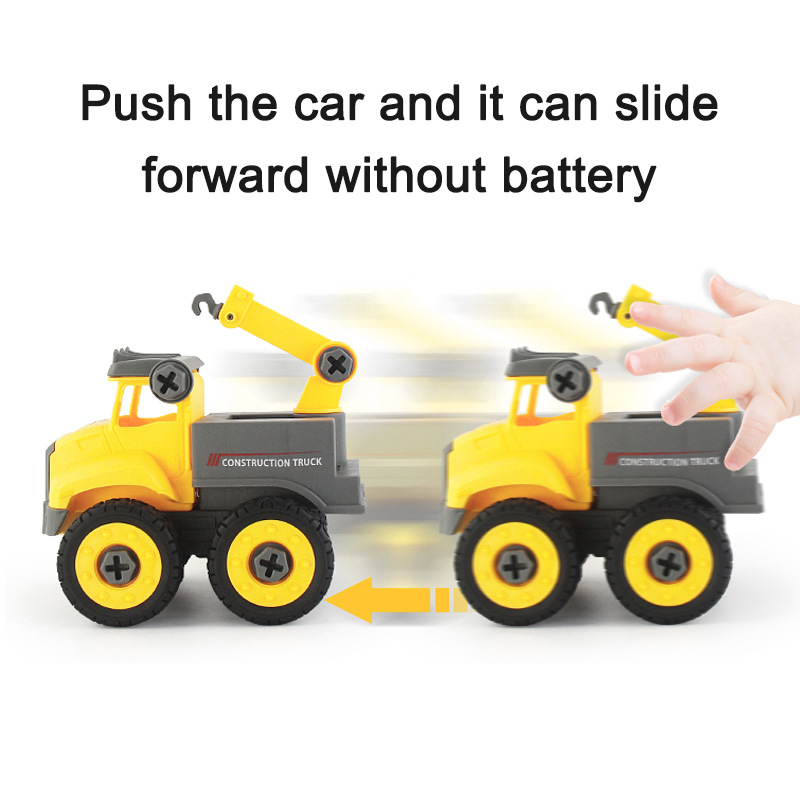 Finger Rock Disassembly City Engineer Vehicle Toys DIY Assembly With Tool Screw Excavator Crane Bulldozer Model Car Toy For Kids