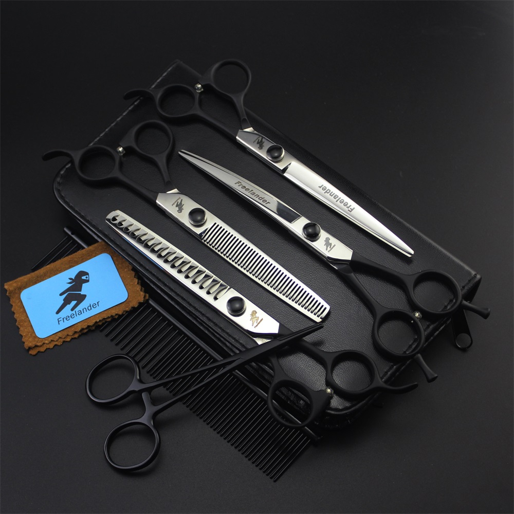 Professional 7 Inch JP440C Dog Scissors Grooming Kit Pet hair scissors Cutting&Curved Scissor&thinning Shears for pet Groomer