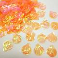 400pcs 18mm Large Shell Sequin Loose PVC Sequins for Crafts Sewing DIY Accessories Lentejuelas Transparent Orange AB