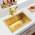 Gold Kitchen Sinks 304 Stainless Steel Manual 4mm thickness Kitchen Sinks Single Bar Counter Kitchen Sinks Nano Anti- Scratch