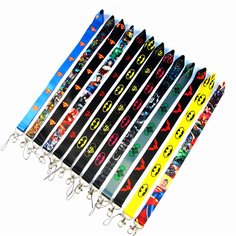 New cartoon pattern neck lanyard keychain ID card gym mobile phone belt USB badge clip DIY sling