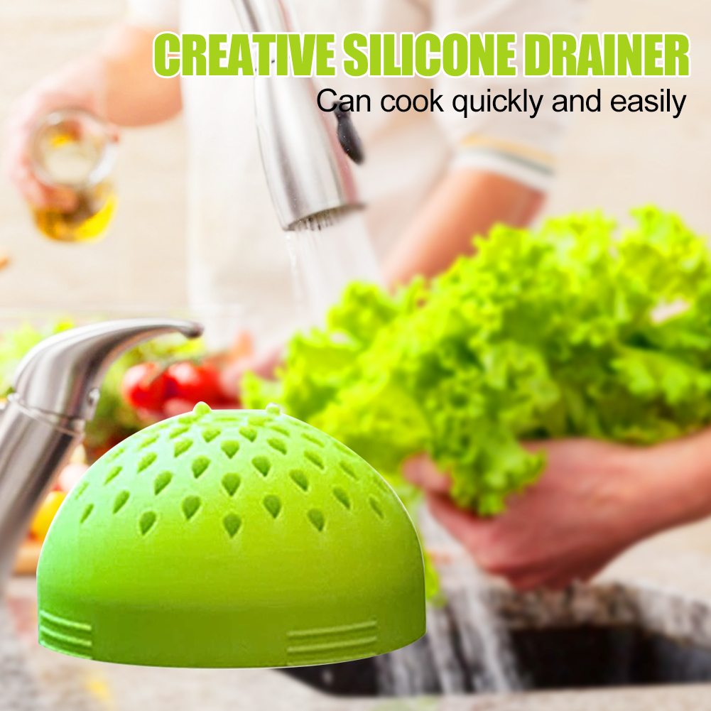 Food Oil Drainer Silicone Circular Funnel Filter Screen Pot Pan Bowl Funnel Strainer Kitchen Rice Washing Colander Kitchen Gadge