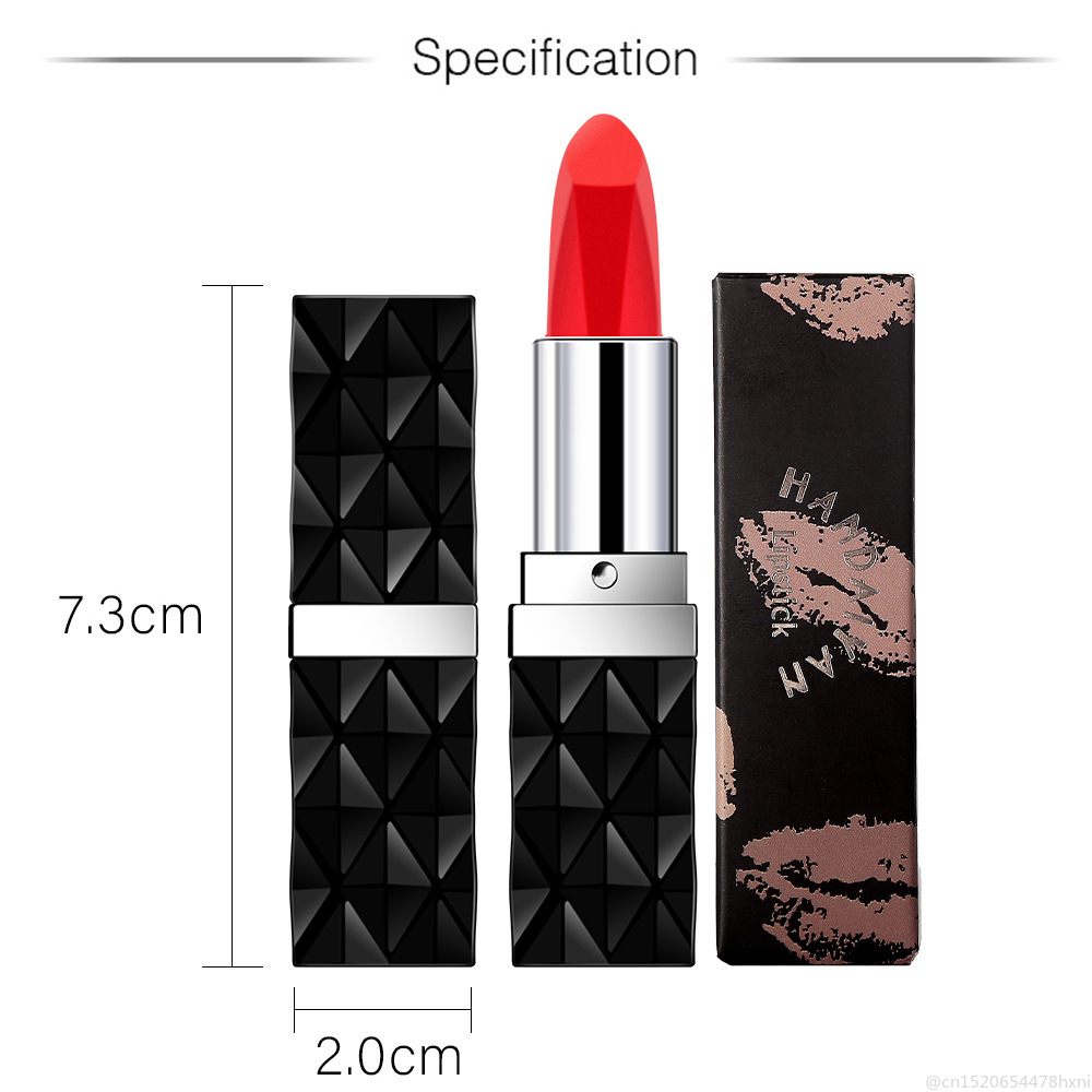 HANDAIYAN 12colors Matte Metal Lipstick Long-lasting Waterproof Glitter Shimmer Luxury Lipsgloss Makeup Korean Cosmetic