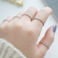 So Thin 1.2mm 100% Authentic 925 Sterling Silver Line Twisted Roped Knuckle Midi Toe Ring Fine Jewelry J37