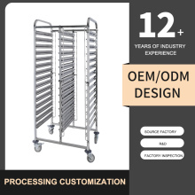 Double row Stainless Steel Bakery Cooling Rack Trolley