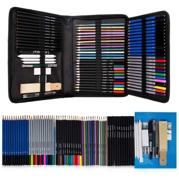 71Pcs Drawing Sketch Pencils Charcoal/Graphite/Watercolor/Metallic/Colored Pencil for Sketch Painting Coloring Professional Set