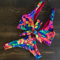 Ruffled Bikini Set 2020 Sexy Flounce Biquini Swimwear Women Swimming pants Swimsuit Floral Beachwear V-neck Bathing Suit