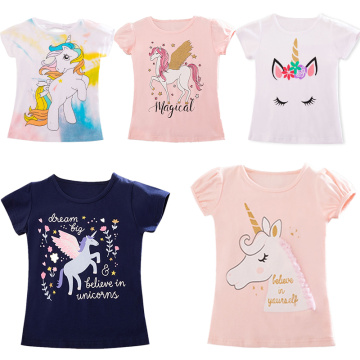 Children's T-Shirt Children for Girl Boy Girls Kids Kid's Shirts Child Baby Toddler Unicorn Party Tee Tops Clothing Short Tees