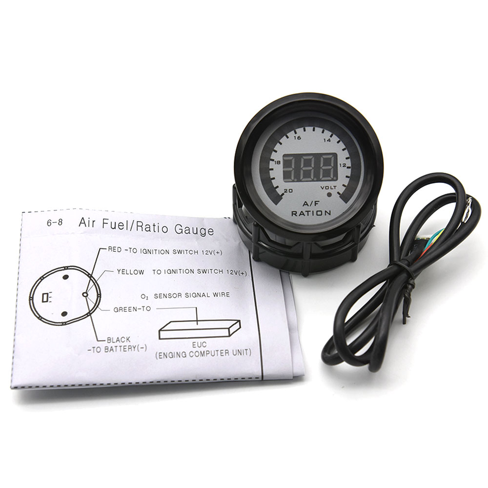 LED Digital Car Auto Air Fuel Ratio Gauge 12V Racing Air Fuel Meter Indicator fit for Car Truck 52MM Gauge Air Fuel Ratio