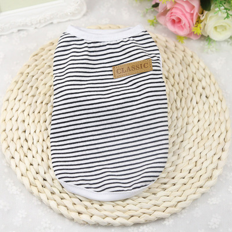 Pet Vest Summer Puppy Dog Clothes Vest T-shirt Cotton Small Dog Cat Dogs Clothing Solid White Black Apparel Clothes Pet Shirt