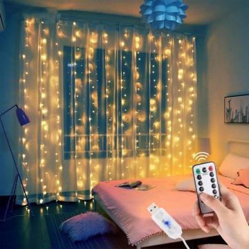 1/2/3m LED Fairy Lights Garland Curtain Lamp Remote Control USB String Lights New Year Christmas Bedroom Decor Holiday Lighting