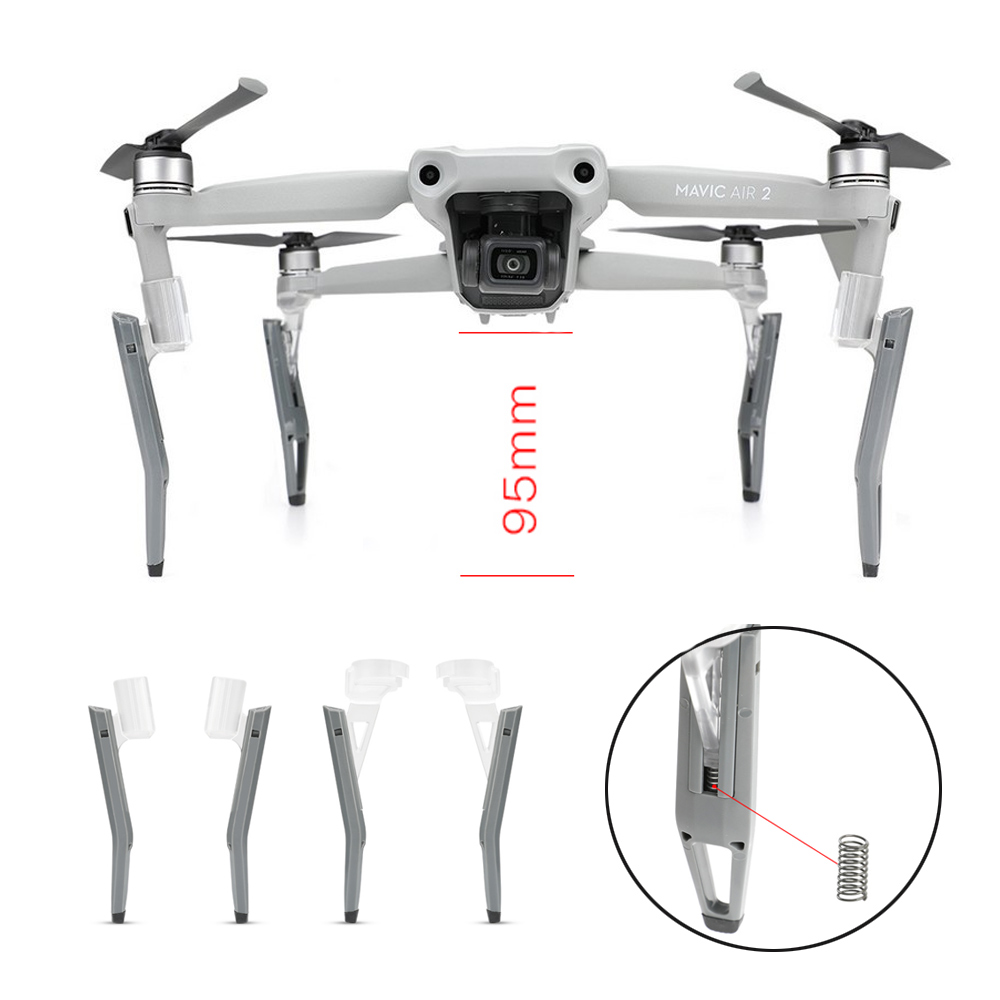 Shockproof Extended Landing Gear with Spring For DJI Mavic Air 2 Extended Support Leg Tripod Landing Protection