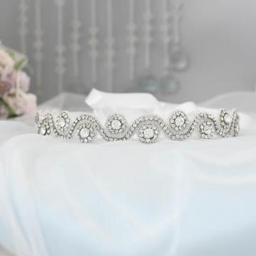 TRiXY S10 Silver Diamond belts for Women Belt Marriage Bridal Belts Sparkly Rhinestone Bridal Sash Wedding Belt Accessories