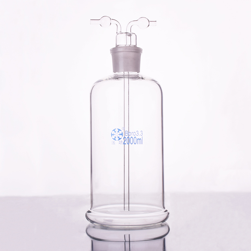 FaPei Drechsel gas washing bottle ,Capacity 2000ml,Lab Glass Gas Washing Bottle,Shisha hookah