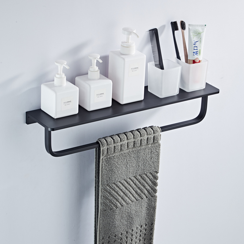 Black Bathroom Accessories Set Bathroom Shelf Aluminum Bath Hardware Sets Towel Rack,Paper holder Toilet Brush Holder towel Bar