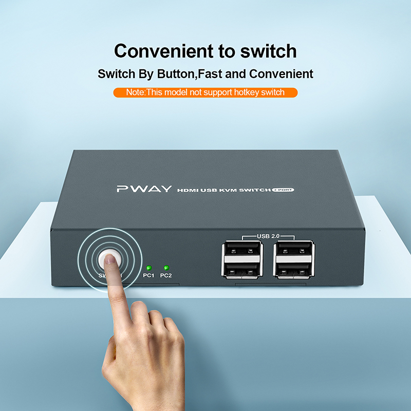 PWAY HDMI KVM Switch 2 Port 4K*2K@30Hz USB Switch KVM VGA Switcher Splitter Box for Keyboard Mouse KVM Switch HDMI VGA