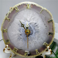 120-130mm natural agate slice hand crystal craft clock healing crystal decoration