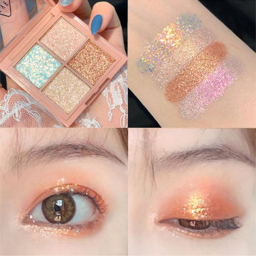 4 Colors Nude Eyeshadow Pallete Long Lasting Matte Glitter Eye Shadow Powder Metal Shiny Pigment Cosmetics Makeup Palette