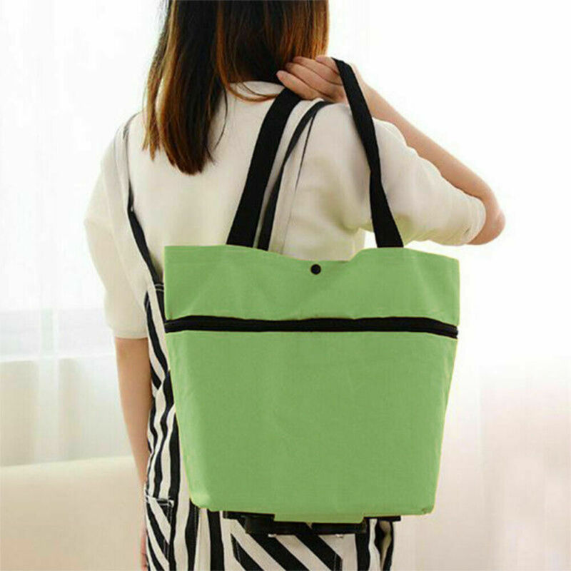 Folding Shopping Bags Wheels Food Organizer Trolley Bag On Wheels Bags Folding Portable Shopping Bags Waterproof Wear Resistant