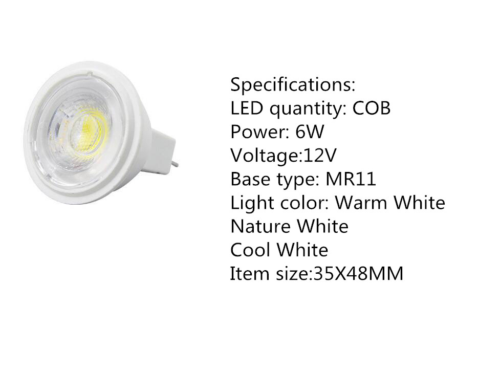 YOU MR11 COB LED Bulb 5W 6W AC/DC12V Bombillas COB LED Lamp Spotlight Lampara Warm/Nature/Cold White Spot Light led bulb lights